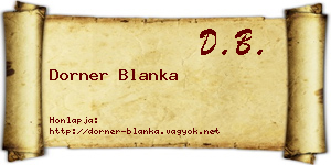 Dorner Blanka névjegykártya
